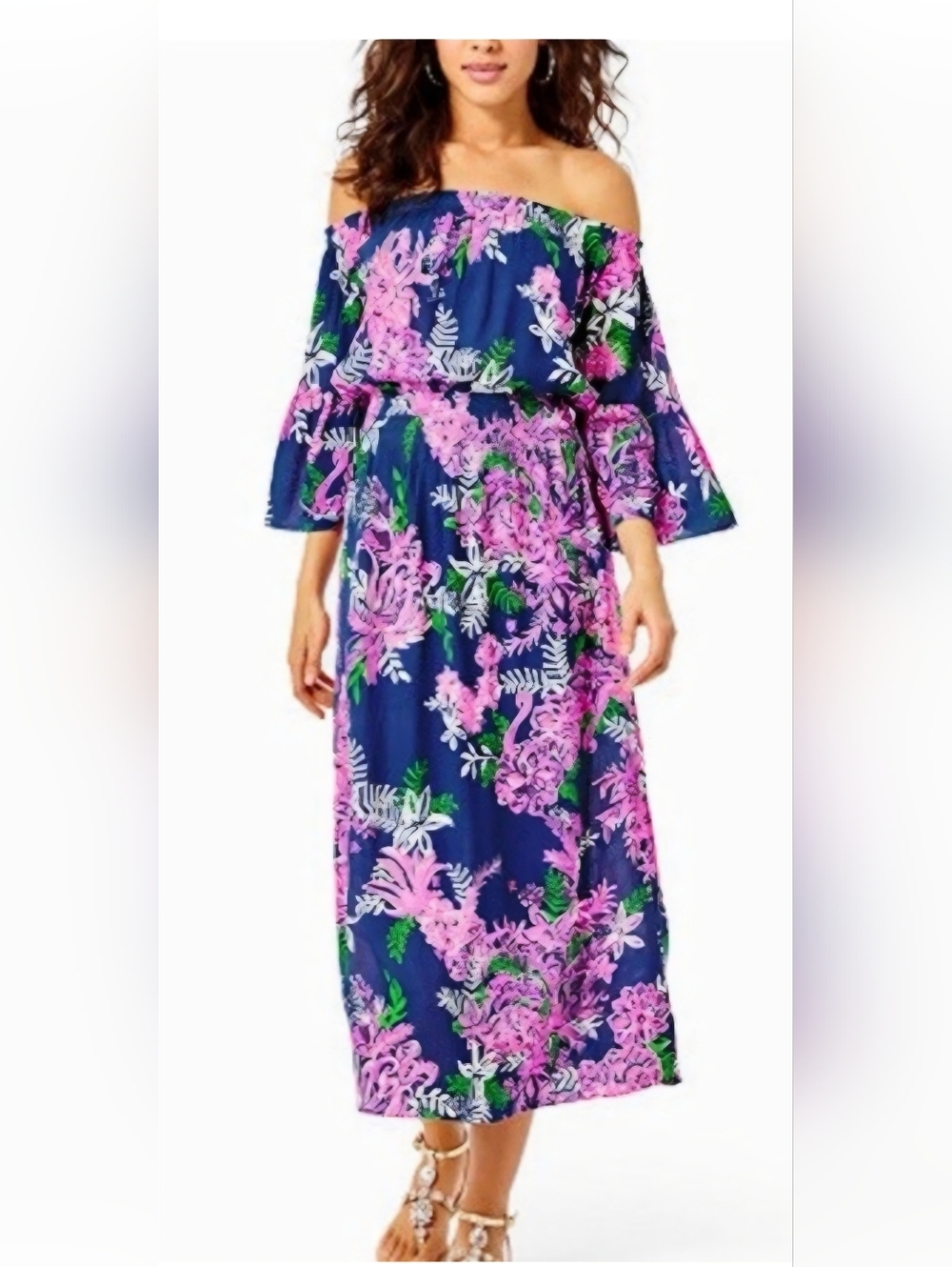 LILLY PULITZER Ravyn Midi Dtess New With Tags            Size Large